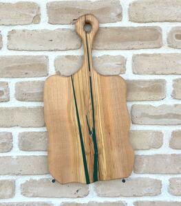 Platou „Emerald Forest” – Stejar Masiv cu rășină verde - 48x26 cm