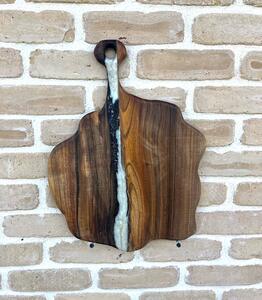 Walnut Terra XL – Platou de Servire din nuc masiv cu rășină - 48x35 cm