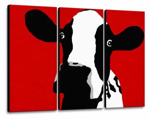 Vopsea pictată manual POP Art Vacă 3 bucăți vacă - 60x40 cm