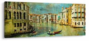 Tablou - Canalul de la Veneția și gondole (120x50 cm)