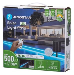 Bandă LED solară dimabilă Aigostar LED/5W/3,2V 5 m 6500K IP65 + telecomandă