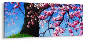 Tablou - Cireș înflorit - pictură (120x50 cm)