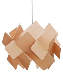LZF LAMPS Lampă suspendată Escape, fag/nichel, Ø 30 cm, lemn, reglabil, Lemn, Camera de zi / sufragerie, Lemn, Design