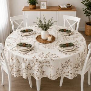 Fata de masa teflonata, rotunda, diametru 140cm, Crengute maro