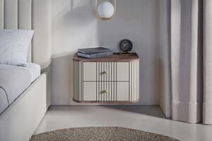 Set noptiere Vesper 56 cm de perete - cașmir / nuc / mânere aurii