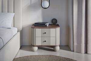 Set noptiere Vesper 56 cm - cașmir / nuc / mânere negre picioare rotunde