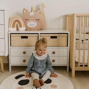 Pernuță roz pufoasă model unicorn 42cm