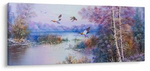 Tablou - Sosirea toamnei, pictură în ulei (120x50 cm)