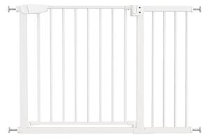 Poarta de siguranta copii Kidizi Rexa alb, reglabila 104-110 cm, montaj prin presiune, inchidere automata, certificata EN 1930