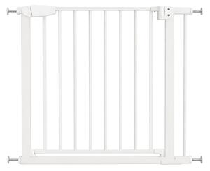 Poarta de siguranta copii Kidizi Rexa alb, reglabila 83–89 cm, montaj prin presiune, inchidere automata, certificata EN 1930