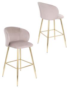 Scaun de bar Ganta Gold gri deschis