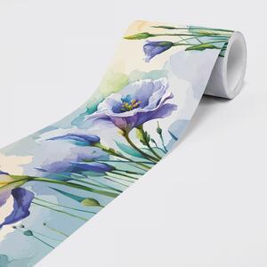 Bordură autocolantă din vlies flori acuarelă 15 cm x 5 m
