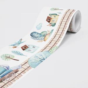 Bordură autocolantă din vlies trenuleț 15 cm x 5 m