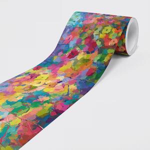 Bordură autoadezivă din vlies flori colorate 15 cm x 5 m