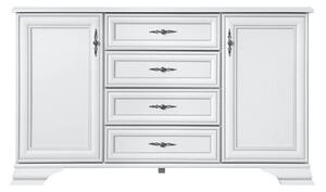 Comoda vintage alba IDENTO, PAL, 154x45x90 cm