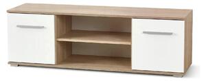 Comoda TV LIMA, alb/stejar sonoma, PAL laminat, 137x40x44 cm