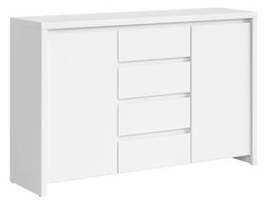 Comoda KASPIAN KOM2D4S, alb, PAL, 144x41x92 cm