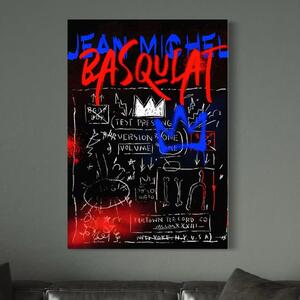 Tablou Canvas Premium LuxCanva® C1124, Basquiat Pop Art Painting , Culor, Pop Art, Jean Michel Basquiat, Living Room, Bar, Relaxare, Culori Vibrante