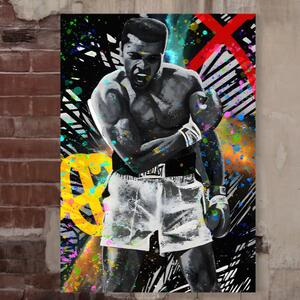Tablou Canvas Premium LuxCanva® C1114, Marele Muhammad Ali , Culori, Muhammad Ali, Sportiv, GOAT, Game Room, Bar, Relaxare, Culori Vibrante