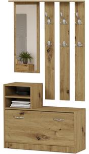 Dulap de hol practic cu oglindă și suport pentru pantofi 90 x 160 cm artisan