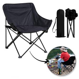 Scaun de camping pliabil TRAIL, negru