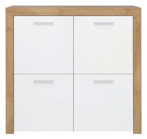 Comoda BALDER KOM4D, alb/stejar, PAL, 104x39x99 cm