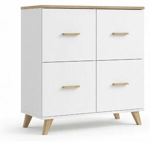 Comoda Lotta, alb, PAL, 110x45x119 cm