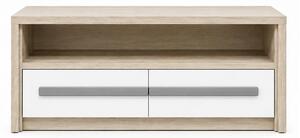 Comoda TV ROMA 4, alb/gri/stejar, PAL laminat, 120x53x44 cm