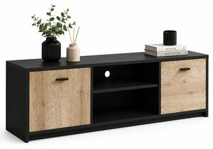 Comoda TV Sanne, negru/maro, PAL, 136x52x39 cm