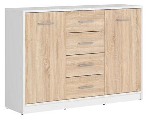 Comoda NEPO PLUS, stejar sonoma/alb, PAL, 119x34x84 cm