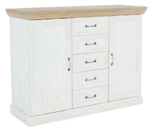 Comoda ROYAL K2D, PAL, pin nordic/stejar sălbatic, 127x46X98 cm