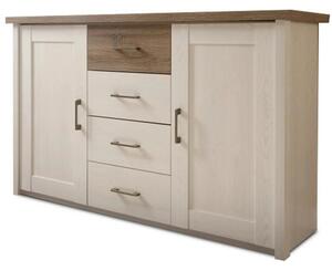 Comoda LUMERA, stejar trufa/pin alb, DTD laminat, 150x42x90 cm