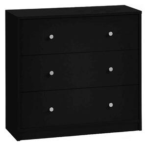 Comoda MAY 3, negru, PAL melaminat, 72x30x68 cm