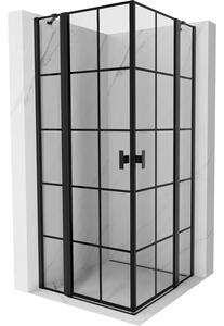 Mexen, Cabină de duș cu balamale Mexen Mist Duo 100 x 100 cm, grilă neagră - 8A4-100L-100P-70-77