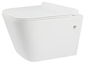Vas de toaletă suspendat Rea Ryan Rimless Slim, alb, REA-C7400