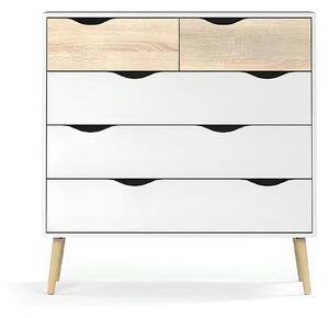 Comoda OSLO 75456, stejar sonoma/alb, DTD laminat, 99x39x101 cm