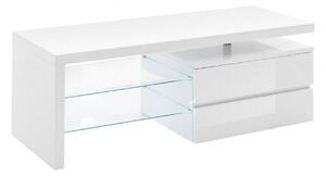 Comoda TV VIOLA, alb lucios, 120x43x42 cm