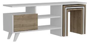 Comoda TV Nature, alb/nuc, PAL melaminat, 120x30x49 cm