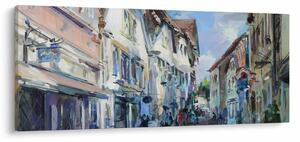 Tablou - Strada orașului vechi, pictură acrilică (120x50 cm)