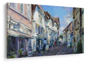 Tablou - Strada orașului vechi, pictură acrilică (90x60 cm)