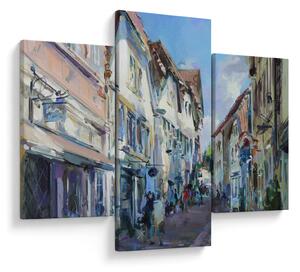 Tablou - Strada orașului vechi, pictură acrilică (90x60 cm)