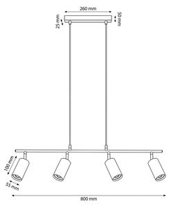 Brilagi - Suspensie pe cablu SELE, 4 x GU10, 30W, 230V, bej
