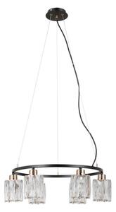 ITALUX PND-40814-6-BK-HBR - Lustră suspendată pe cablu SIMONA, 6xE14/40W/230V, negru/auriu
