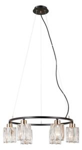 ITALUX PND-40814-6-BK-HBR - Lustră suspendată pe cablu SIMONA, 6xE14/40W/230V, negru/auriu