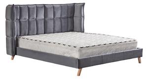 Pat Houston 1501Dublu, Gri, 160x200, Tapiterie, Somiera pat, 196x216x118cm