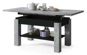 Măsuță de cafea extensibila Glendale 100Beton, Negru, 6x7x11cm, PAL laminat, Unghiular