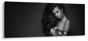 Tablou - Portretul unei femei seducătoare, alb-negru (120x50 cm)