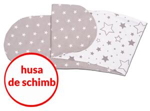 Husa bumbac detasabila pentru Perna gravide 3 in 1 Kidizi Lena, Galaxy Grey