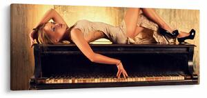 Tablou - Femeia și pian (120x50 cm)