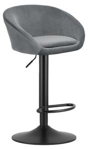 Scaun Bar Elitte Catifea Gri, Baza Neagra